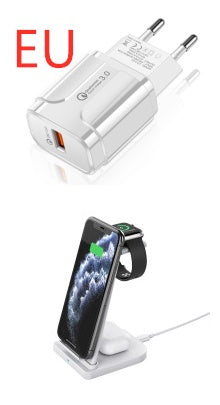 Versatile Foldable 3-In-1 Wireless Charger For Mobile Phone front view