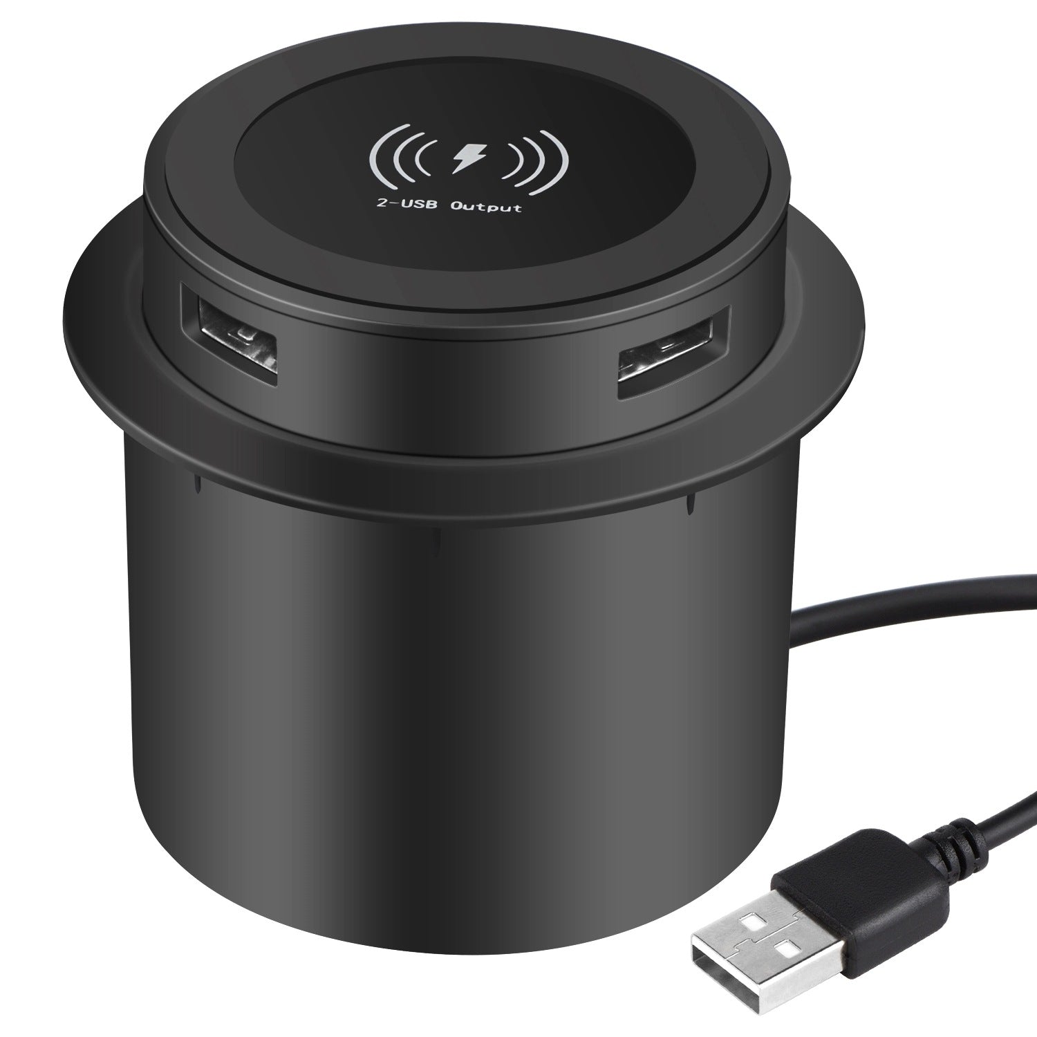 3-in-1 Desktop Wireless Charger with Hidden USB Port  