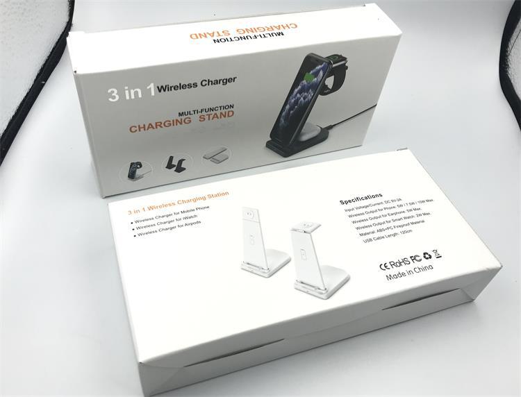 Versatile Foldable 3-In-1 Wireless Charger For Mobile Phone front view