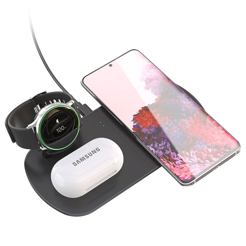 Samsung &amp; AirPods 3-in-1 Wireless Charging Pad Front View