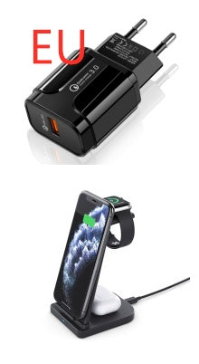 Versatile Foldable 3-In-1 Wireless Charger For Mobile Phone front view