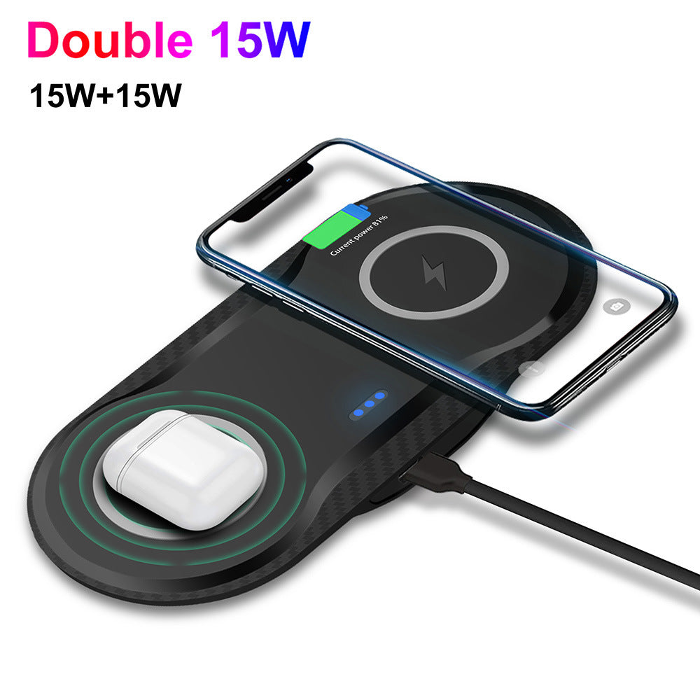 Dual 15W 2-In-1 Wireless Charger front view