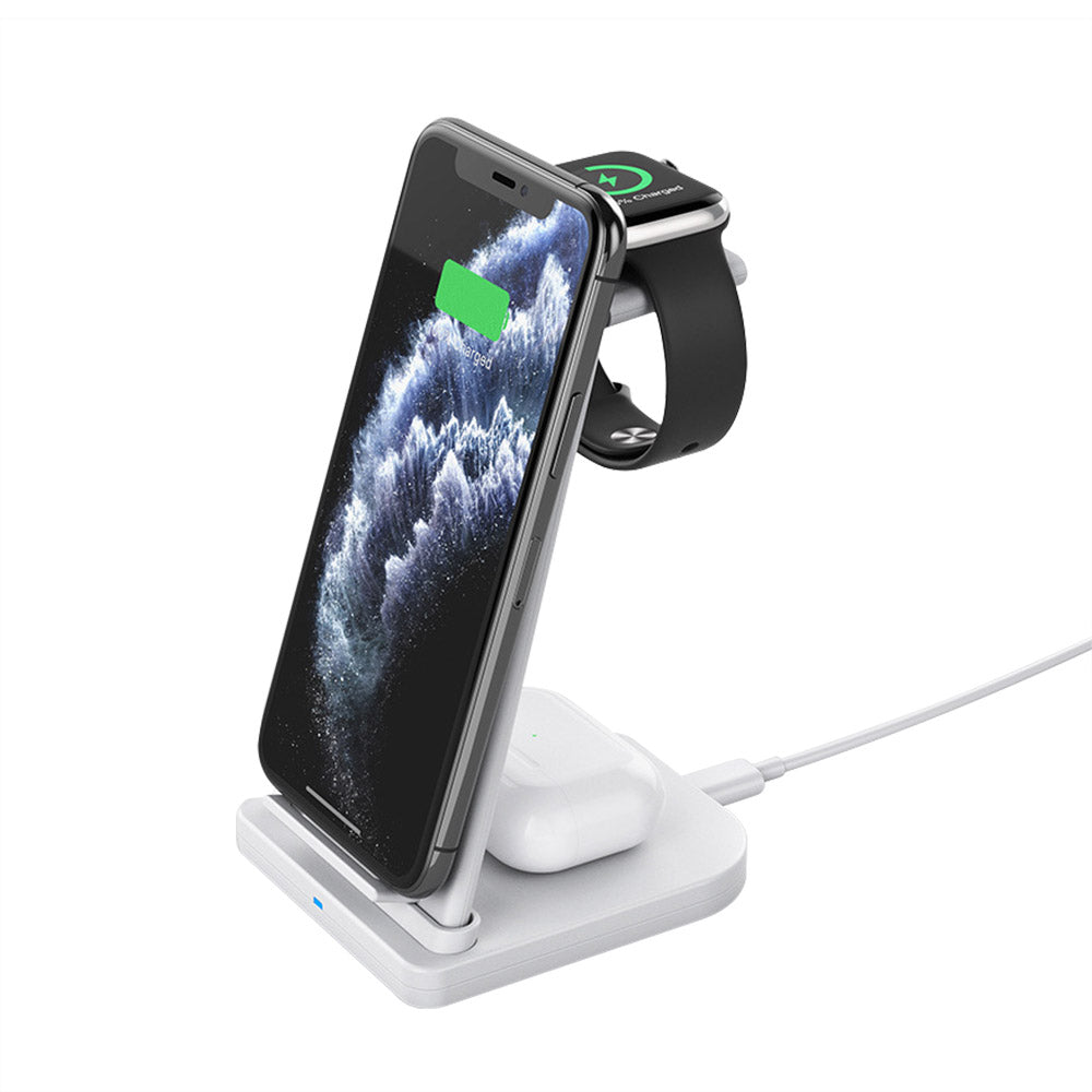 Versatile Foldable 3-In-1 Wireless Charger For Mobile Phone front view
