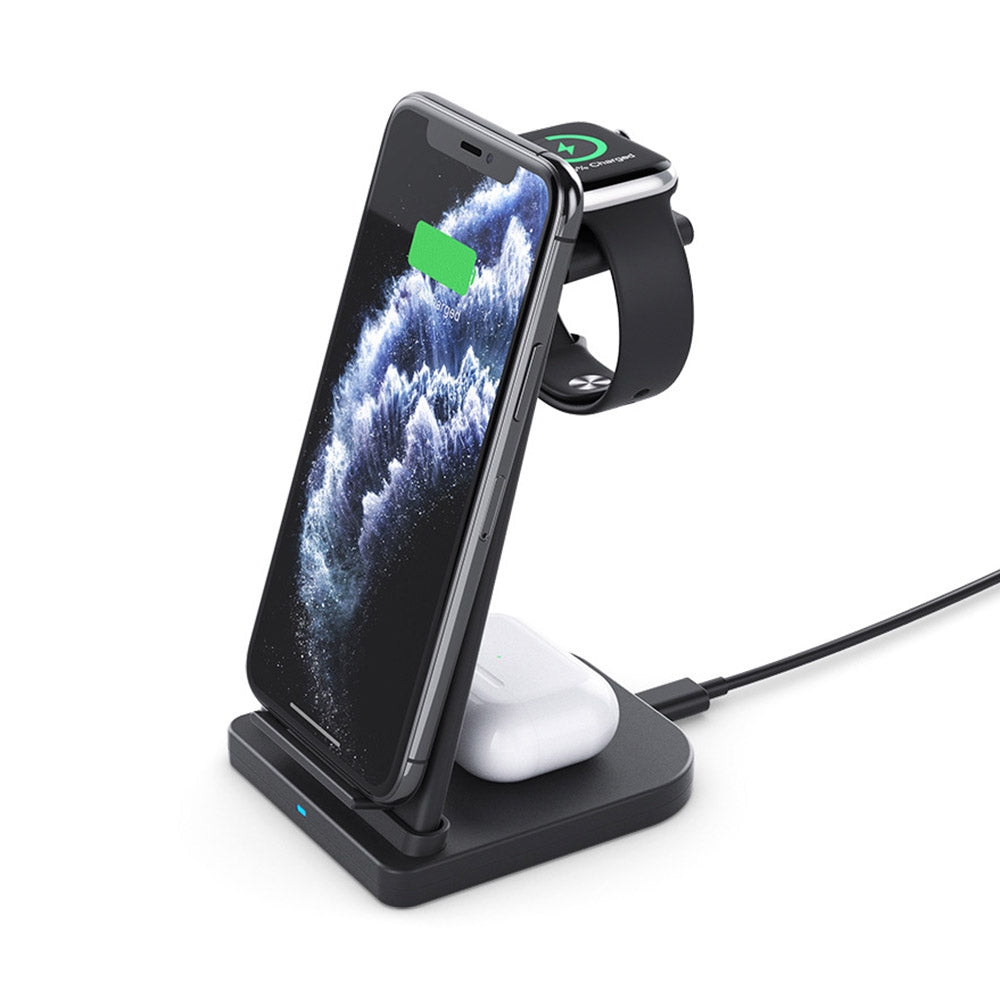 Versatile Foldable 3-In-1 Wireless Charger For Mobile Phone front view
