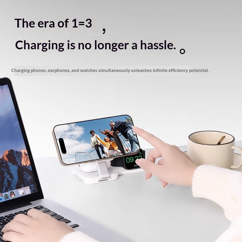 3-in-1 Wireless Charger With Magnetic Fast Charging Portable front view
