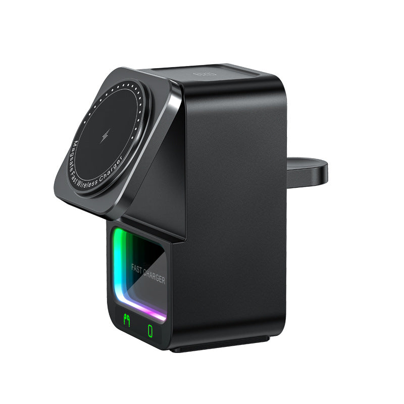 5-in-1 Wireless Charger with Bluetooth Speaker &amp; Clock 