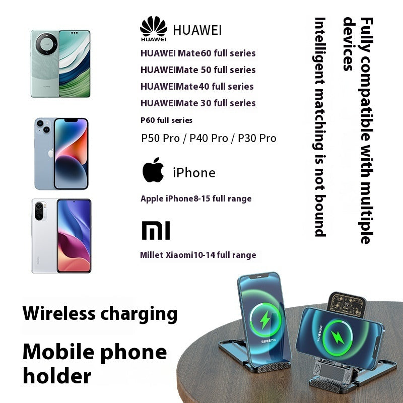 2-in-1 Ultra-Thin Foldable Wireless Charger Bracket