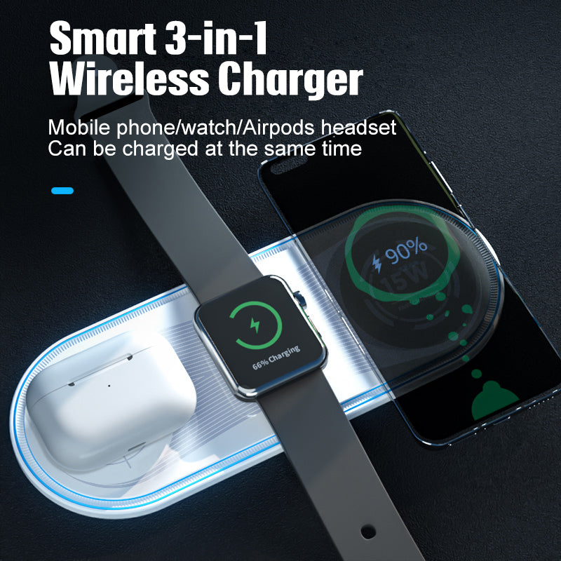 3-in-1 Wireless Charger 15W with Ambient Light