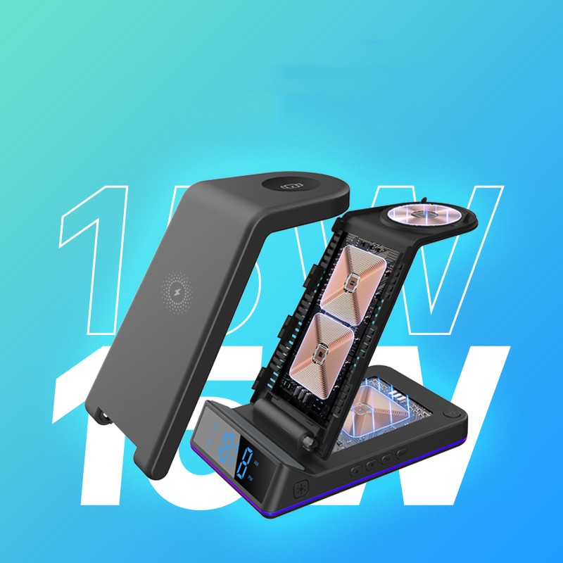 Headset Clock 5-in-1 Wireless Charger front view