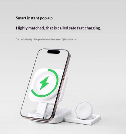 3-in-1 Wireless Charger With Magnetic Fast Charging Portable front view