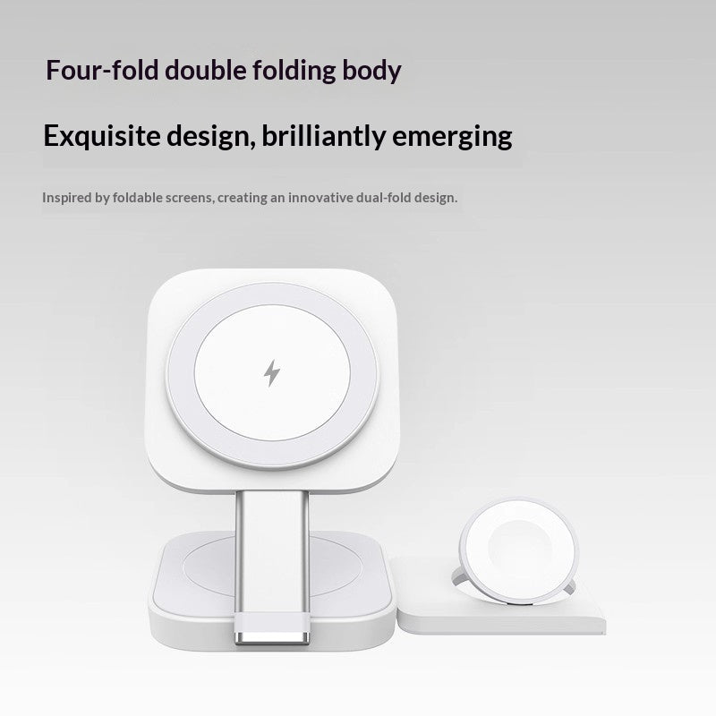 3-in-1 Wireless Charger With Magnetic Fast Charging Portable front view
