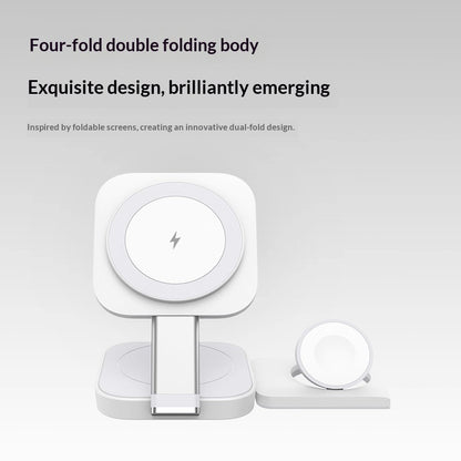 3-in-1 Wireless Charger With Magnetic Fast Charging Portable front view