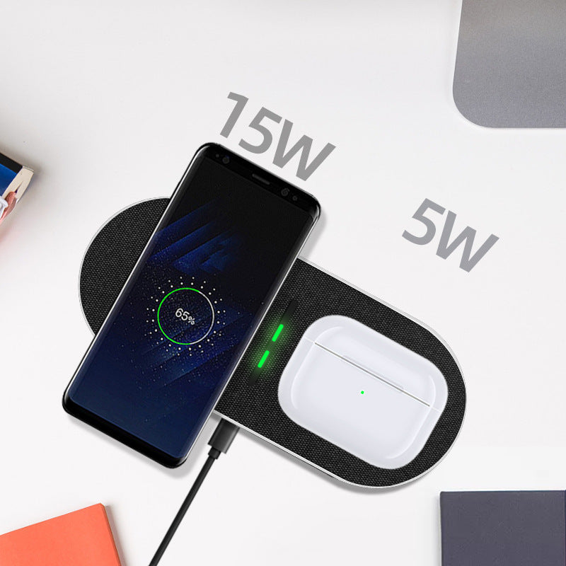 2-in-1 Wireless Fast Charger 15W - Phone &amp; Earbuds