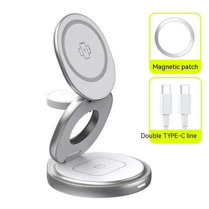 3-in-1 Wireless Charger Magnetic Folding Stand Front View