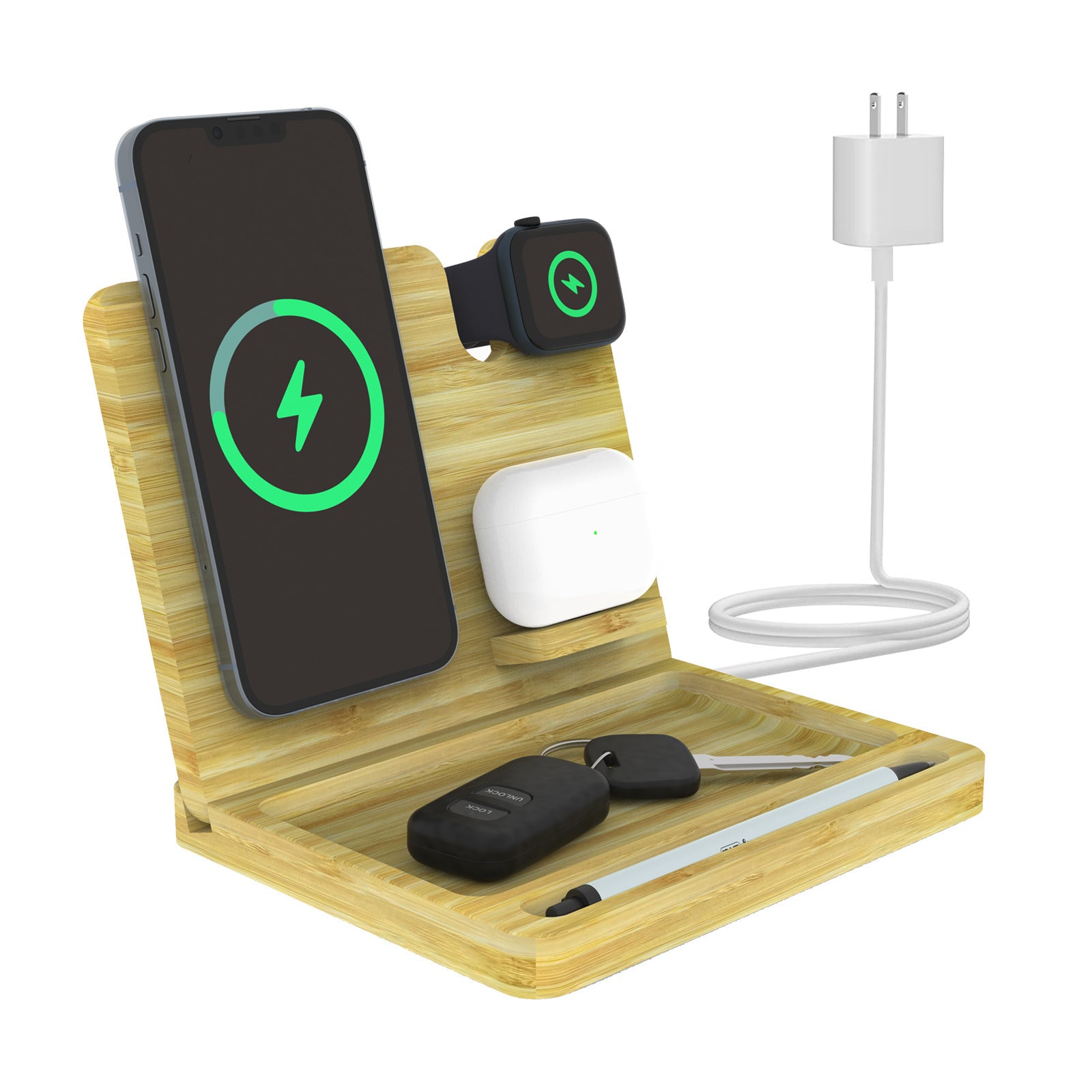 Bamboo 3-in-1 Magnetic Wireless Charger