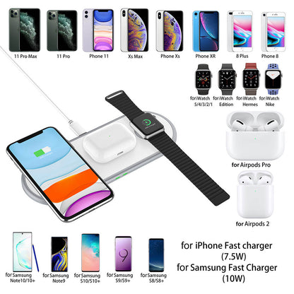 3-in-1 Dual Coil Wireless Charging Mat Front View