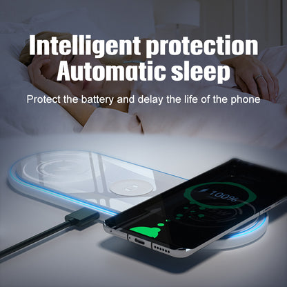 New Flat 3-in-1 Wireless Charger 15W Ambient Light charging station