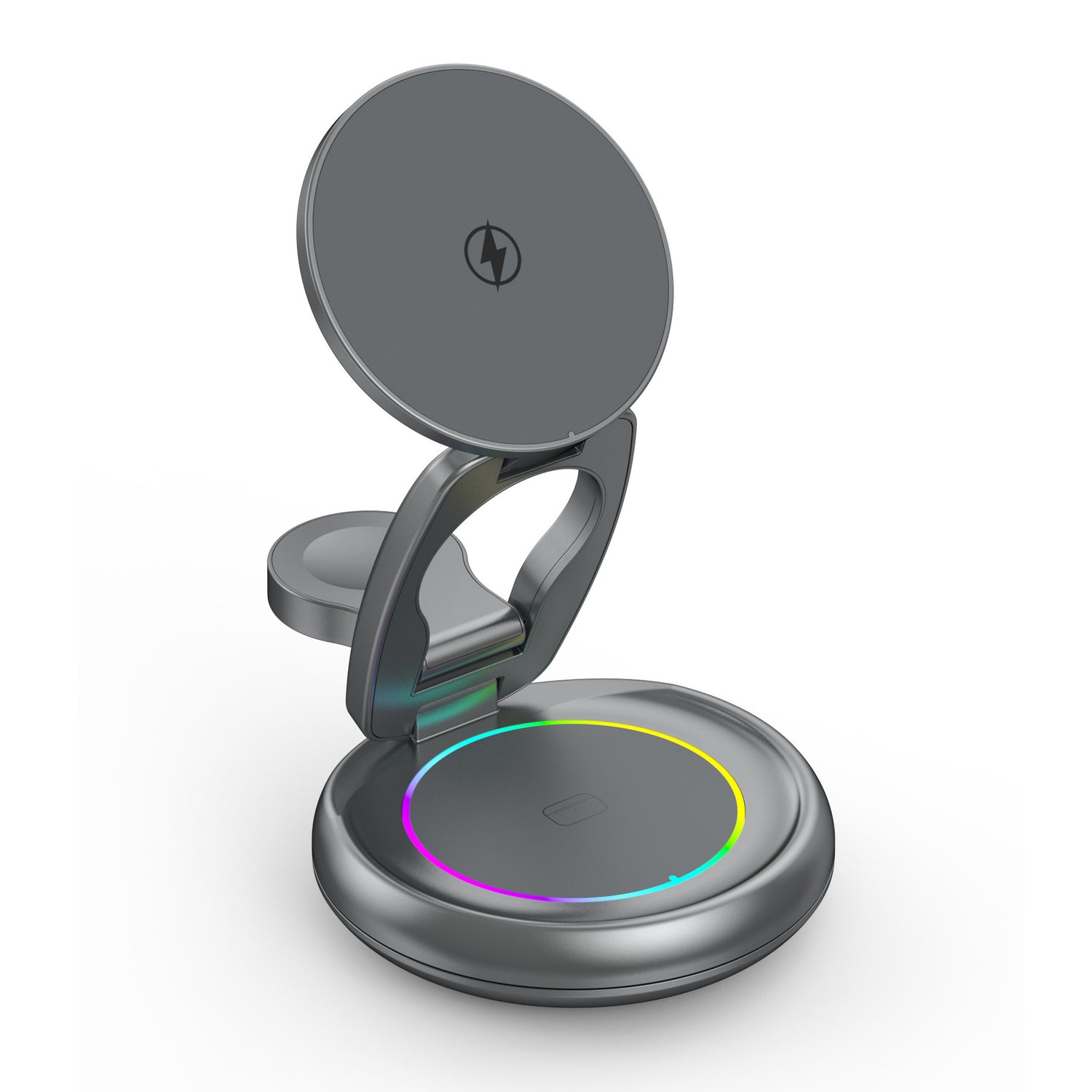 Metal 3 In 1 Wireless Rotatable Charger Bracket front view