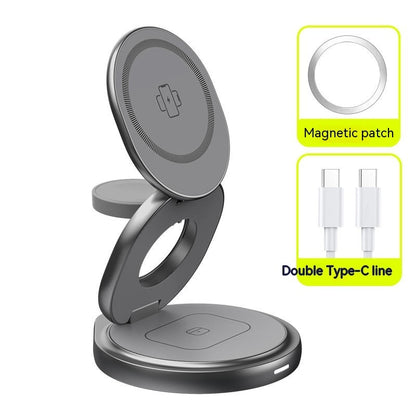 3-in-1 Wireless Charger Magnetic Folding Stand Front View