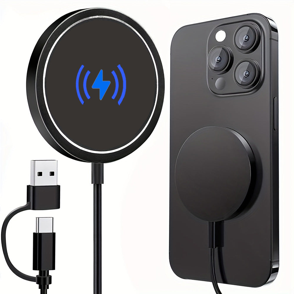 2-in-1 Ultra-Thin Magnetic Wireless Charger