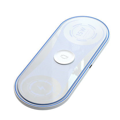 New Flat 3-in-1 Wireless Charger 15W Ambient Light charging station